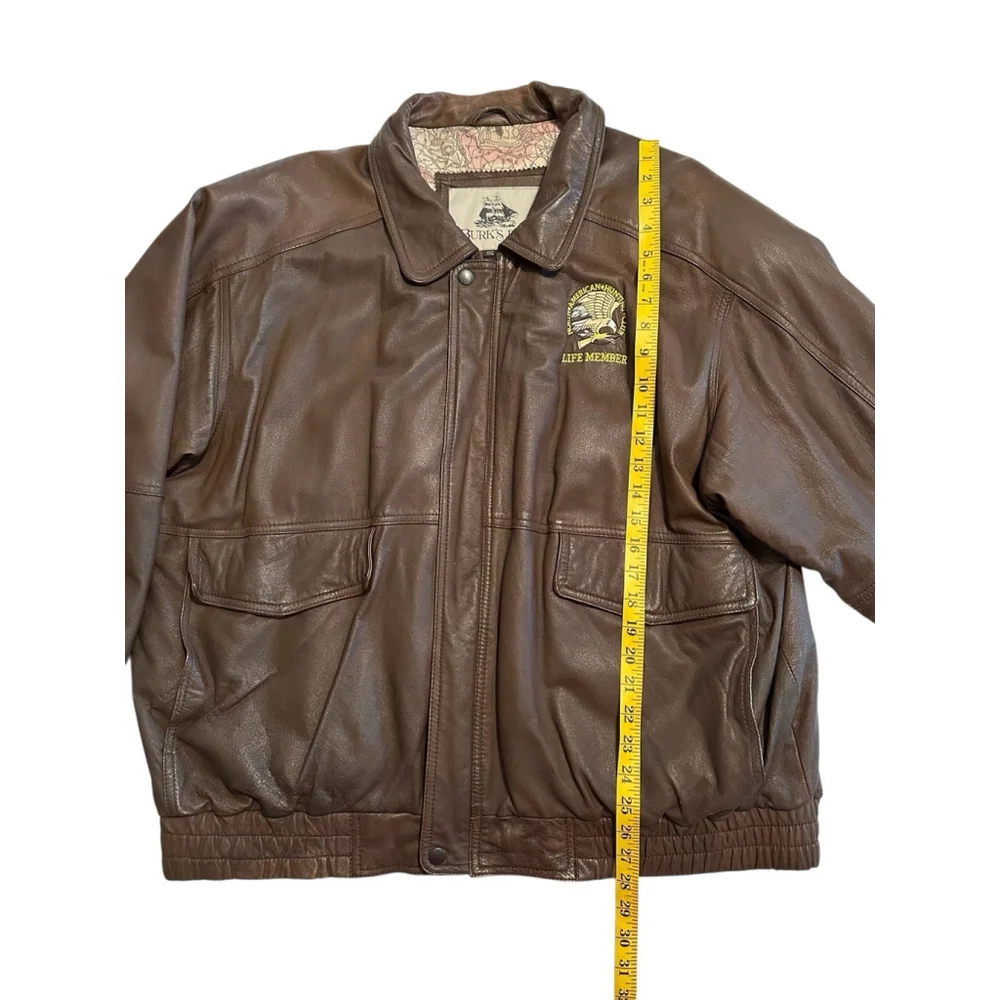 Burks Bay Leather Jacket Bomber Mens XXL North American Hunting Club Life Member